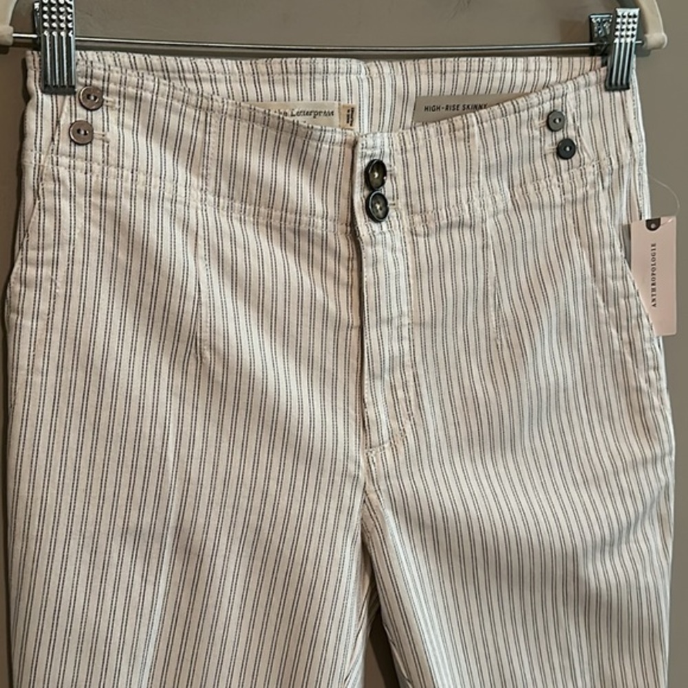 Pilcro and letter press ANTHROPOLOGIE white high rise skinny jeans size 28A NWT - Picture 2 of 16